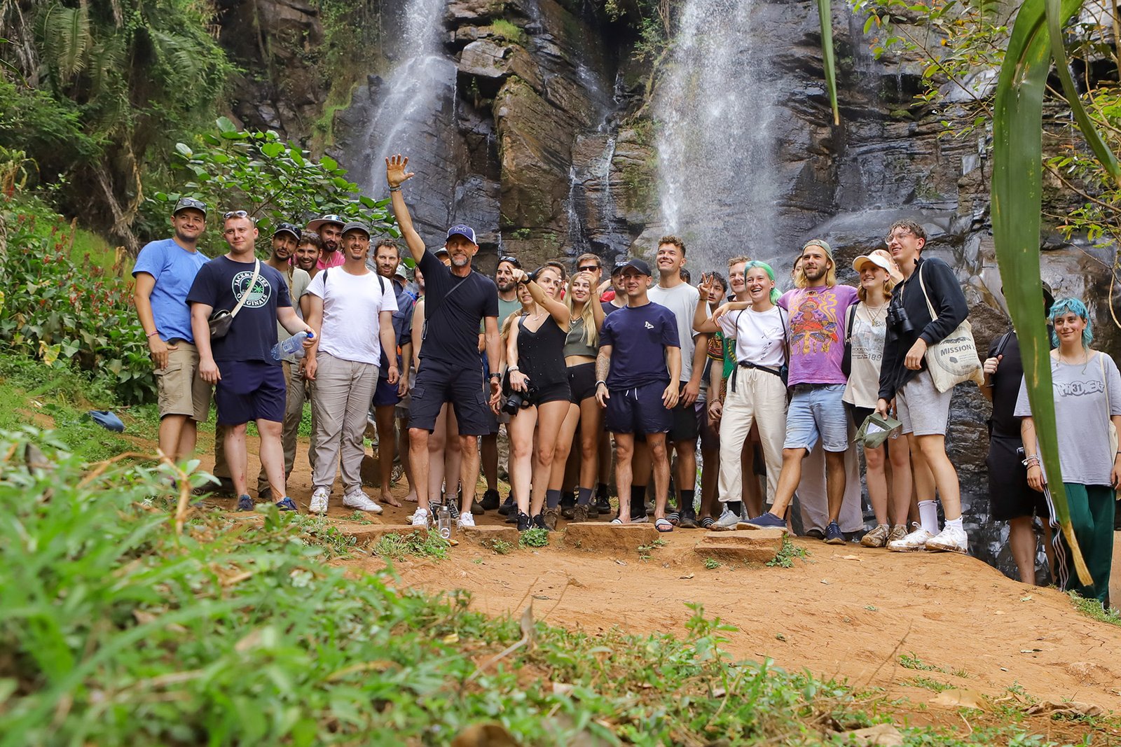 A group photo of wesser team in lushoto waterfalls taken by silvano ernest